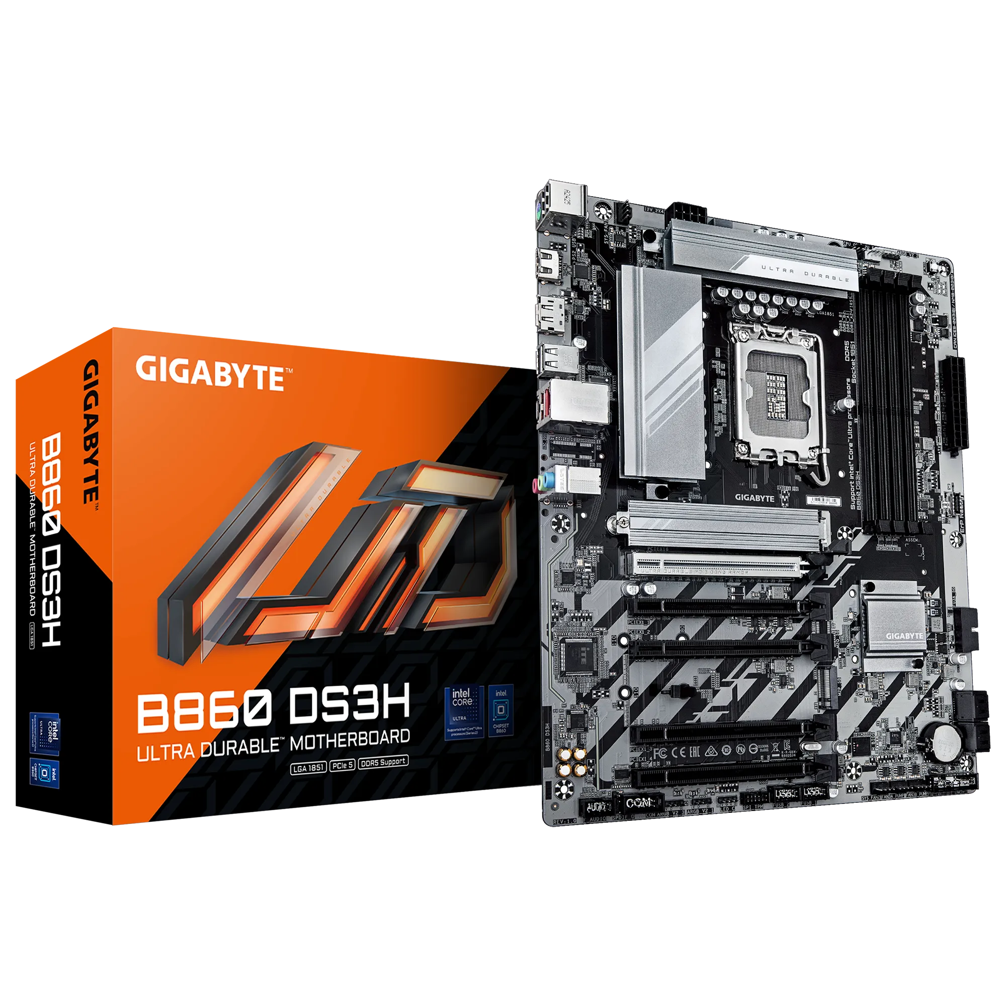 43160_3wlr GIGABYTE B860-DS3H | Intel B860 Chipset | LGA 1851 Socket | DDR5 Support | Dual M.2 - New - Image 1