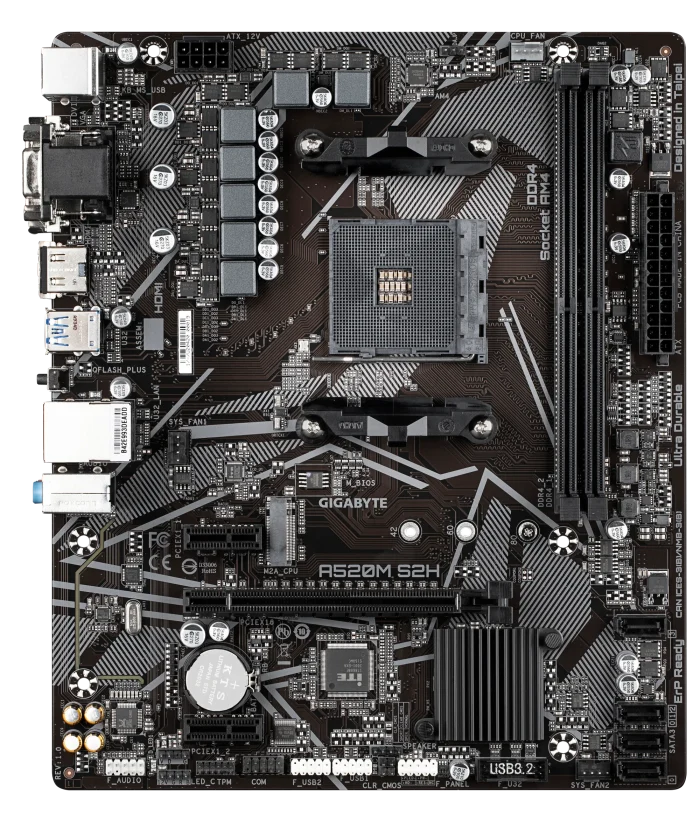 GIGABYTE A520M-S2H | AMD Socket AM4 | Micro ATX | DDR4 64GB Max | PCIe 3.0 M.2 - New - Image 4