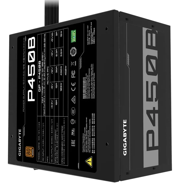 Gigabyte P450B | 450W Power Supply | 80 PLUS Bronze | ATX Form Factor | 12cm Fan - New - Image 5