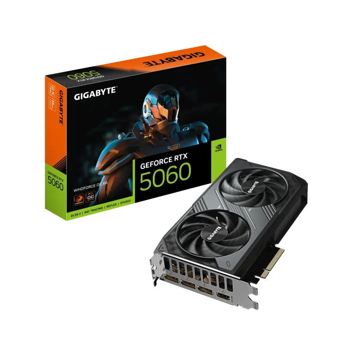 GIGABYTE GeForce RTX 5060 WINDFORCE OC | 8GB GDDR7 | 128-Bit Memory Bus | PCI-E 5.0 | 2512 MHz Core Clock - New - Image 2