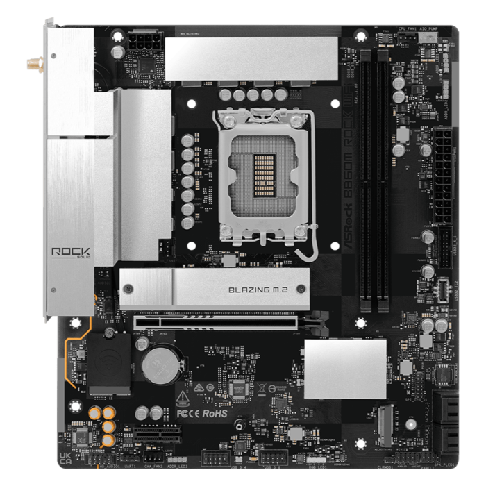 ASRock B860M Rock WiFi Intel LGA1851 MATX Gaming Motherboard - Image 2