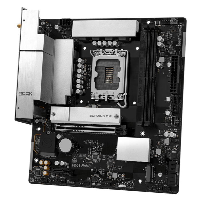 ASRock B860M Rock WiFi Intel LGA1851 MATX Gaming Motherboard - Image 4