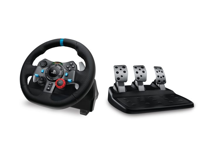 Logitech-G29-Driving-Force-Racing-Wheel Logitech G29 Driving Force Racing Wheel | Dual-Motor Force Feedback | Stainless Steel Paddles | Hand-Stitched Leather | PS4 & PS5 Compatible - New - Image 1