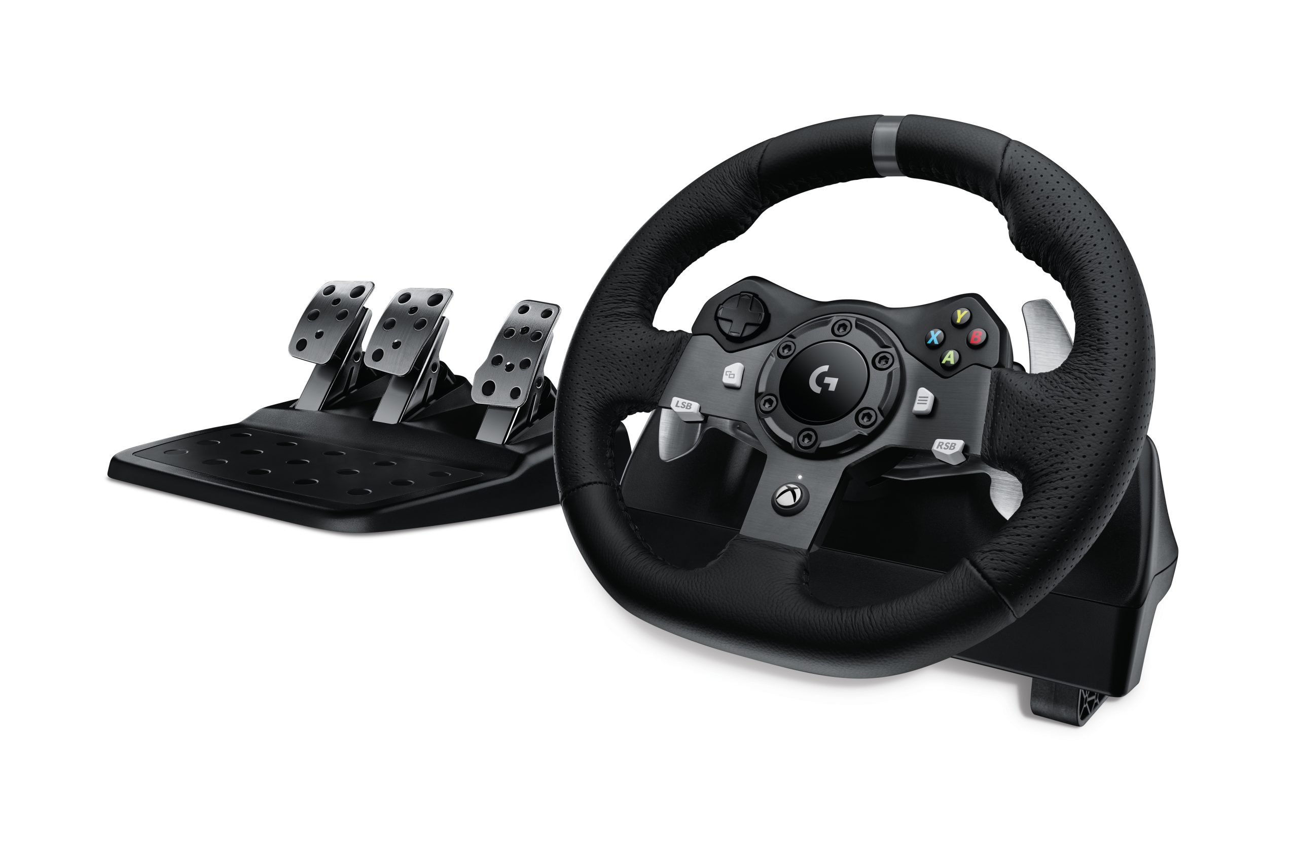 Logitech-G920-Driving-Force-Racing-Wheel Logitech G920 Driving Force Racing Wheel | Stainless Steel Paddles | Hand-Stitched Leather Wheel | Dual Motor Force Feedback | USB – New