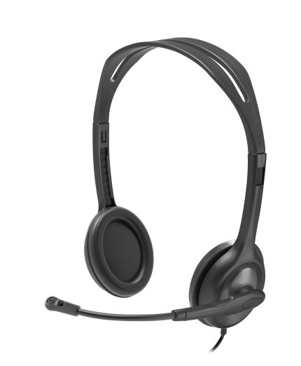 Logitech H111 | Stereo Headset | 3.5mm Jack | Noise-Cancelling Mic | Adjustable Headband - New