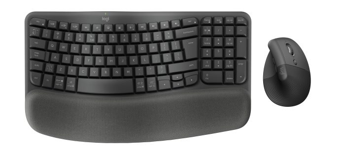 Logitech-Wave-Keys-and-Lift-Combo Logitech Wave Keys & Lift Combo | Wireless Keyboard & Mouse | Bluetooth | Ergonomic Design - New - Image 1