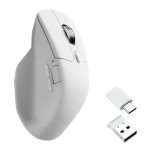 Keychron M6SB72 1K Wireless Mouse (BT/2.4GHz/Wired) with Huano silent Micro switch and premium wheel – White