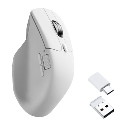 Keychron M6SB72 1K Wireless Mouse (BT/2.4GHz/Wired) with Huano silent Micro switch and premium wheel – White