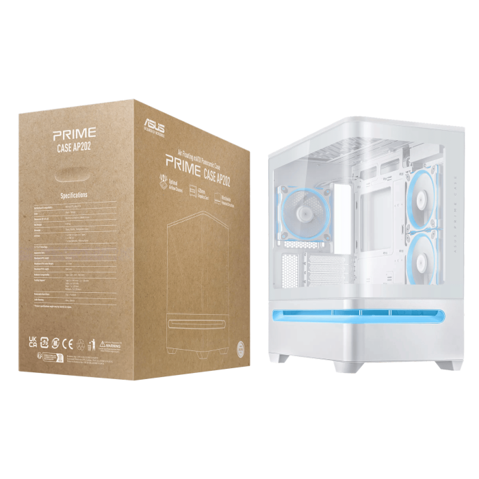 ASUS Prime AP202 ARGB mATX White Chassis - Image 7