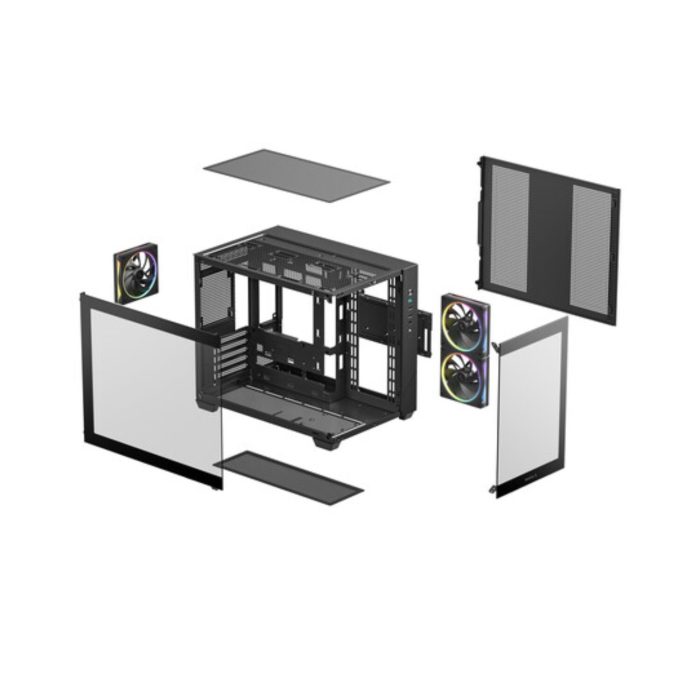 Deepcool CG330 3F Panoramic Dual-Chamber Micro-ATX Gaming Chassis - Black - Image 12