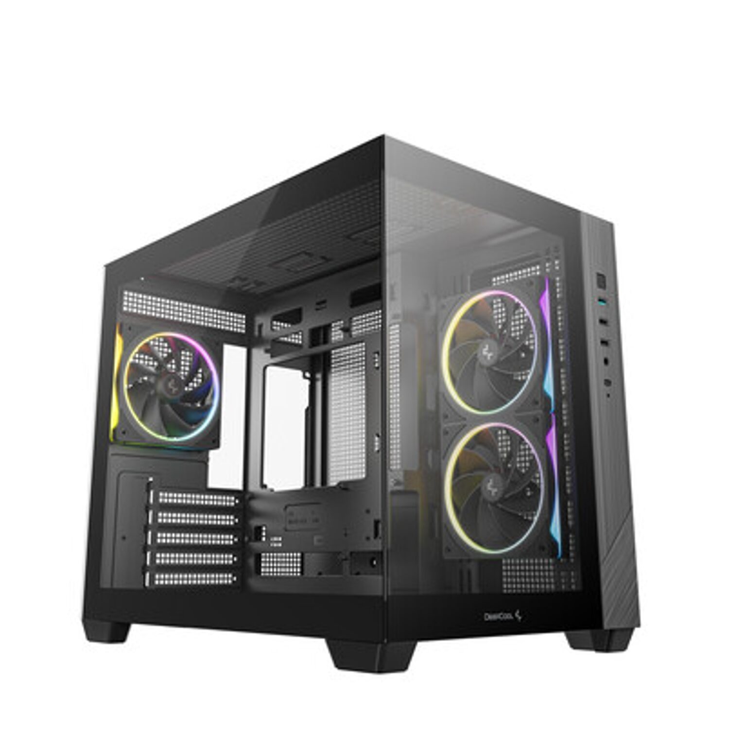 R-CG330-BKNGM3-G_DEEPCOOL_CHASSIS_CG330_5F_MATX_ARGB_BK_wr_11 Deepcool CG330 3F Panoramic Dual-Chamber Micro-ATX Gaming Chassis – Black