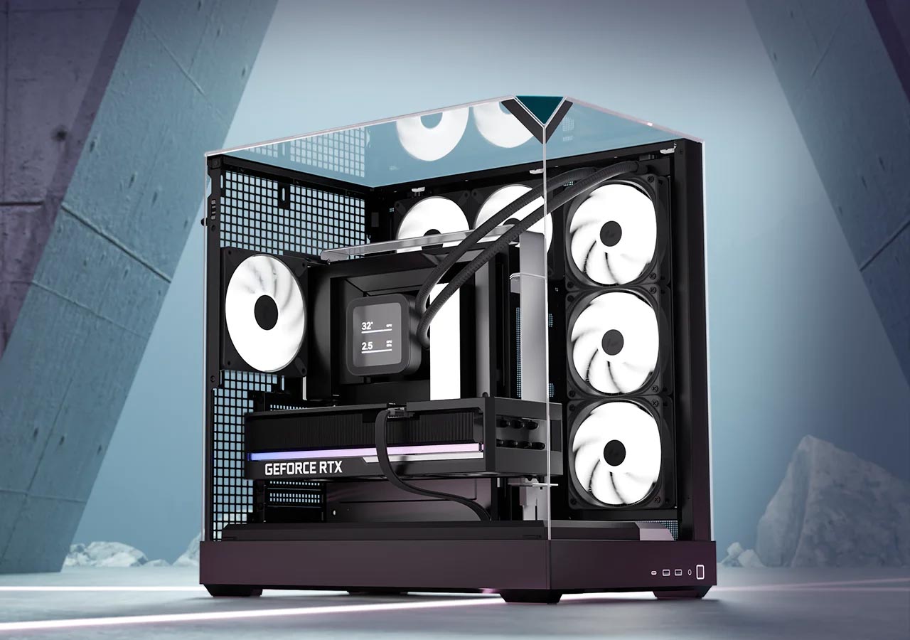 aerocool-apnx-v2-features-18 Aerocool APNX V2 Vision | Mid-Tower ATX Case | 3 Tempered Glass Panels | 4x ARGB Fans | 360mm Radiator Support - New - Image 1