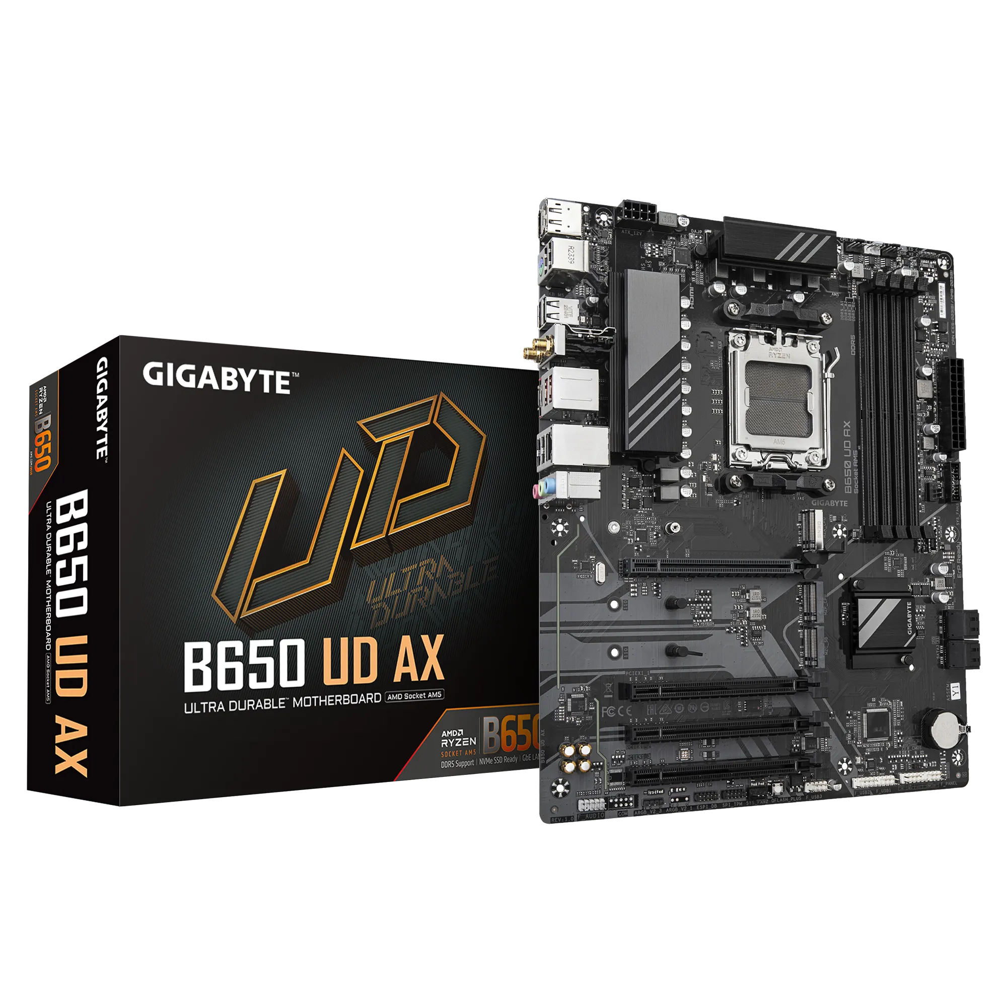 b650-ud-ax-01_5ggt GIGABYTE B650 UD AX | AMD AM5 Socket | DDR5 Support | 3x M.2 | HDMI & DisplayPort - New - Image 1