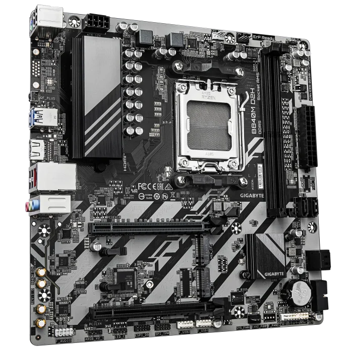 GIGABYTE B840M D2H | AMD B840 Chipset | AMD AM5 Socket | DDR5 Memory | Dual M.2 SSD - New - Image 3