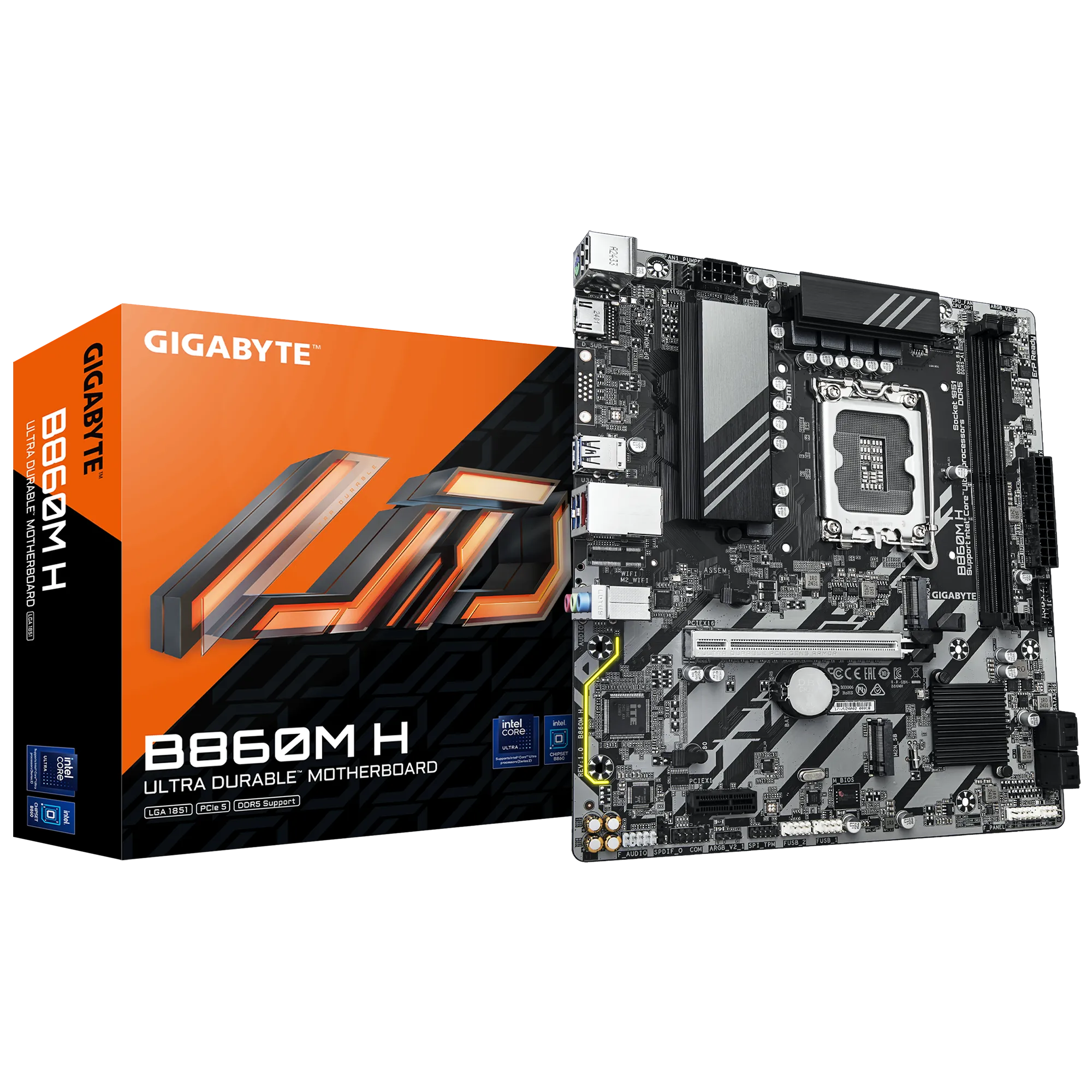 b860m-h-01_0fwu GIGABYTE B860M H | Intel B860 Chipset | LGA 1851 Socket | DDR5 Memory | mATX Form Factor - New - Image 1