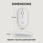 Logitech Pebble Mouse 2 M350s | Wireless & Bluetooth | 4000 DPI | Ambidextrous | Silent Click - New - Image 14