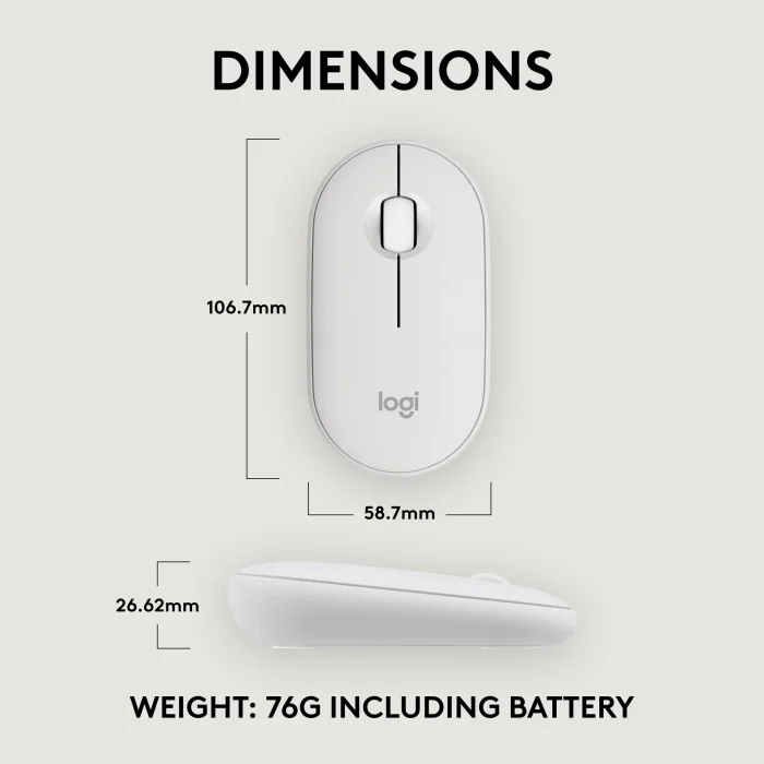 Logitech Pebble Mouse 2 M350s | Wireless & Bluetooth | 4000 DPI | Ambidextrous | Silent Click - New - Image 14