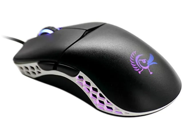 dmfe20o-oazpa7g_m6dq Ducky Mouse Feather Black and White – Huano Blue switches; PixArt sensor; 16000 DPI.