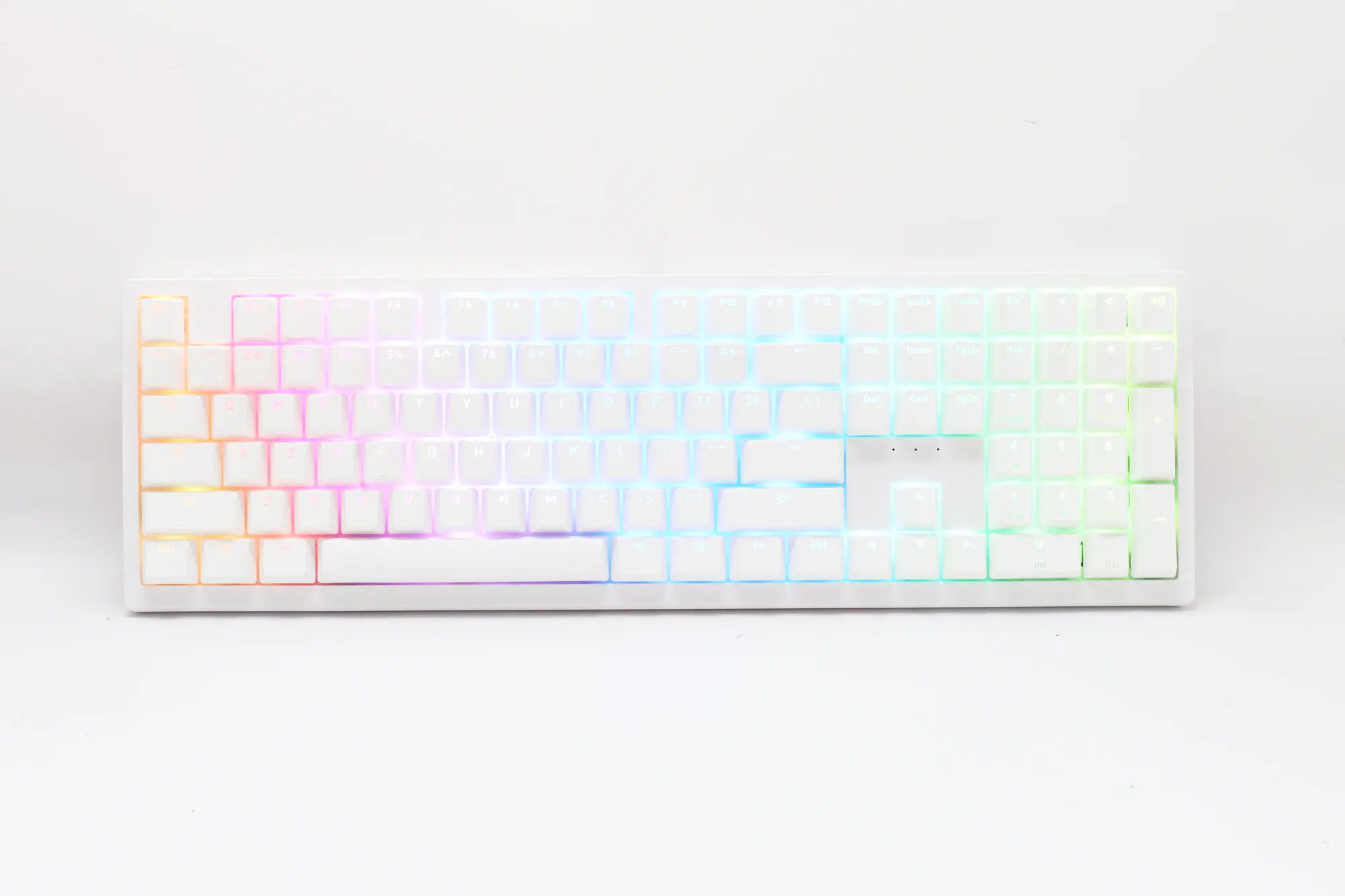 ducky-zero6108-pure-white-rgb_3mld Ducky Zero 6108 | 100% Mechanical Keyboard | RGB Backlit | Wireless Triple-Mode | Cherry MX2A Brown - New - Image 1