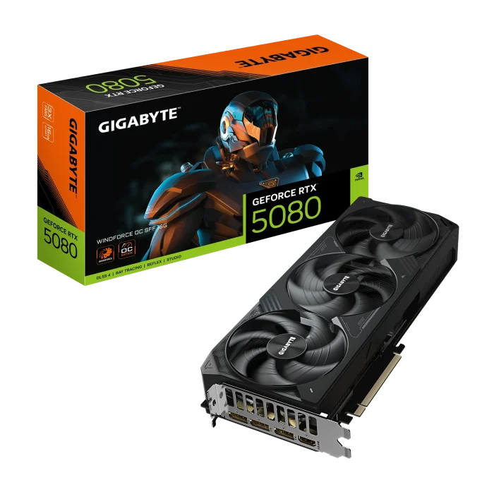 GIGABYTE GeForce RTX 5080 WINDFORCE OC | 16GB GDDR7 | 256-Bit Bus | PCI-E 5.0 | 2670MHz Core Clock - New - Image 8