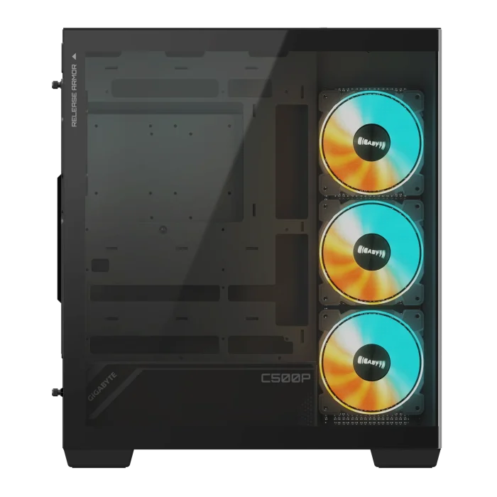Gigabyte C500 Panoramic Stealth | ATX Mid-Tower | 4x 120mm ARGB Fans | 360mm Radiator Support | 3x Drive Bays - New - Image 4