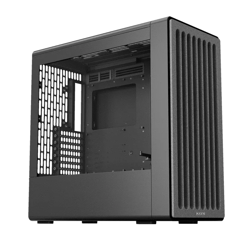 havn-product-bf-360-black-02_5mkk Aerocool HAVN BF 360 Flow | EATX Full Tower | 360mm AIO Support | Up to 7 Fan Slots | Adjustable GPU Bracket - New - Image 1
