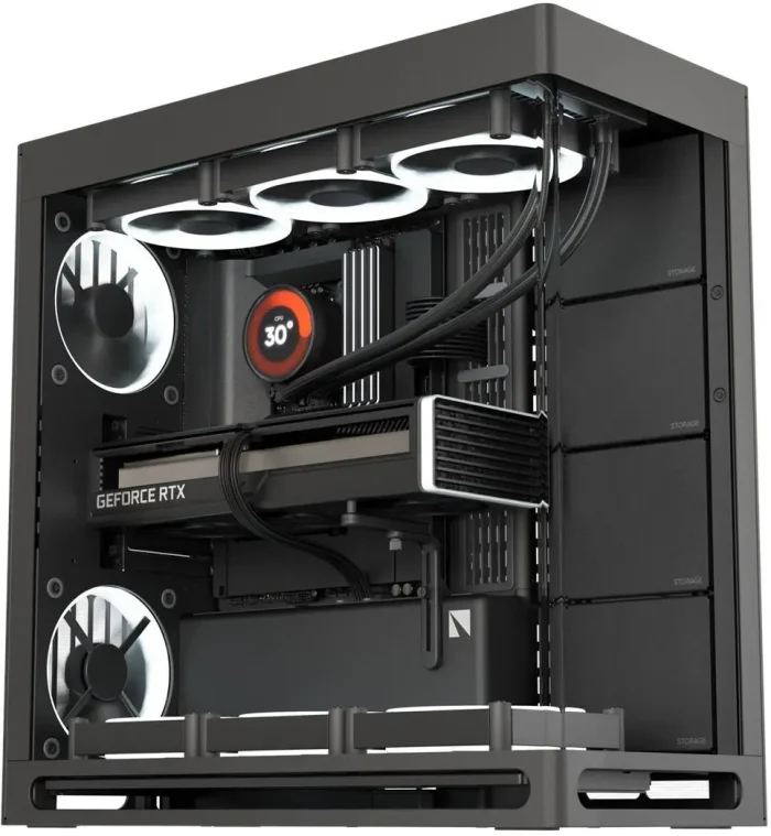 Aerocool HAVN HS-420 | EATX Full Tower | 420mm Radiator Support | 11 Fan Slots | 8x 2.5'' Drive Bays - New - Image 3