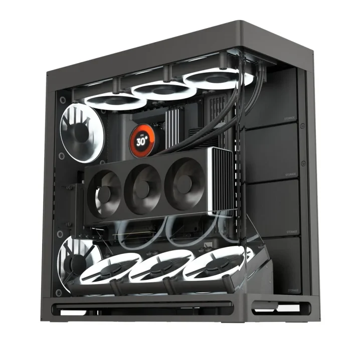 Aerocool HAVN HS 420 VGPU Edition | EATX Full Tower | Adjustable GPU Bracket | 11 Fan Support | 420mm Radiator - New - Image 2