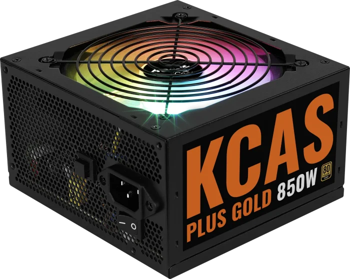 Aerocool KCAS Plus Gold 850W RGB PSU | 850W Output | 80 Plus Gold | ATX 24-Pin | RGB Lighting - New - Image 3