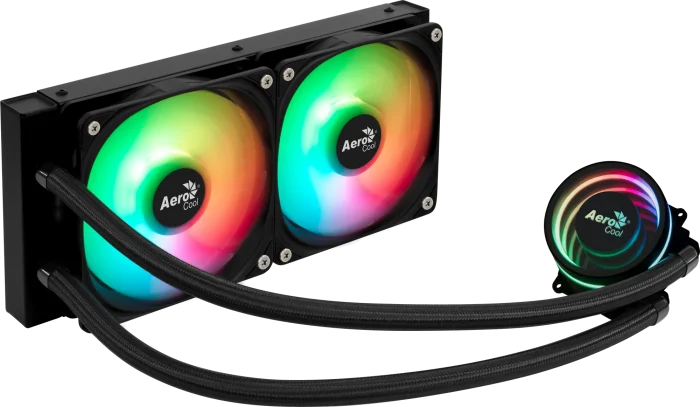 Aerocool Oasis L240 | 240mm Radiator | ARGB Lighting | Intel & AMD Compatible | Liquid CPU Cooler - New - Image 4