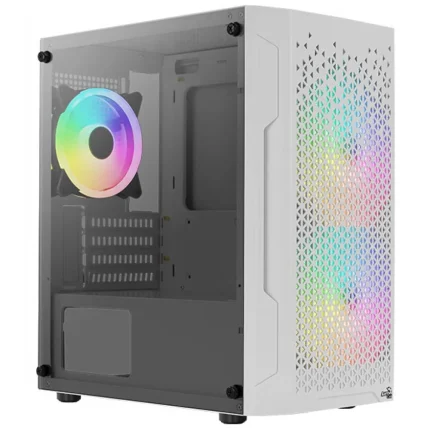 Aerocool Trinity Mini White tower case – 2x 140mm and 1x 120mm RGB included – Micro ATX – 2×3.5” or 3x 2.5” – 240mm radiator