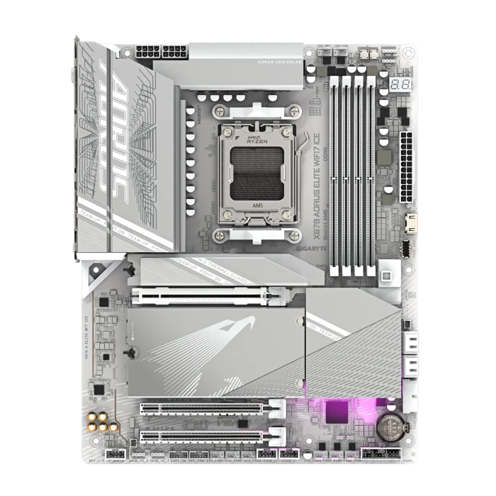 GIGABYTE Aorus X870 Elite WiFi7 ICE | AMD AM5 Socket | 4x DDR5 | 4x M.2 | USB4 Type-C - New - Image 2