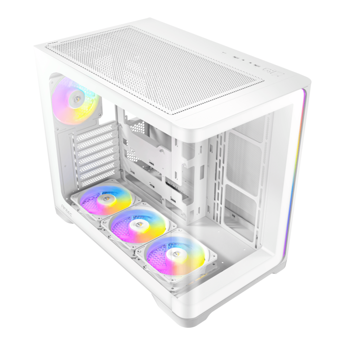 Antec C5 CURVED ARGB ATX | Micro-ATX | ITX ARGB Dual Chamber Mid-Tower Gaming Chassis - White - Image 4