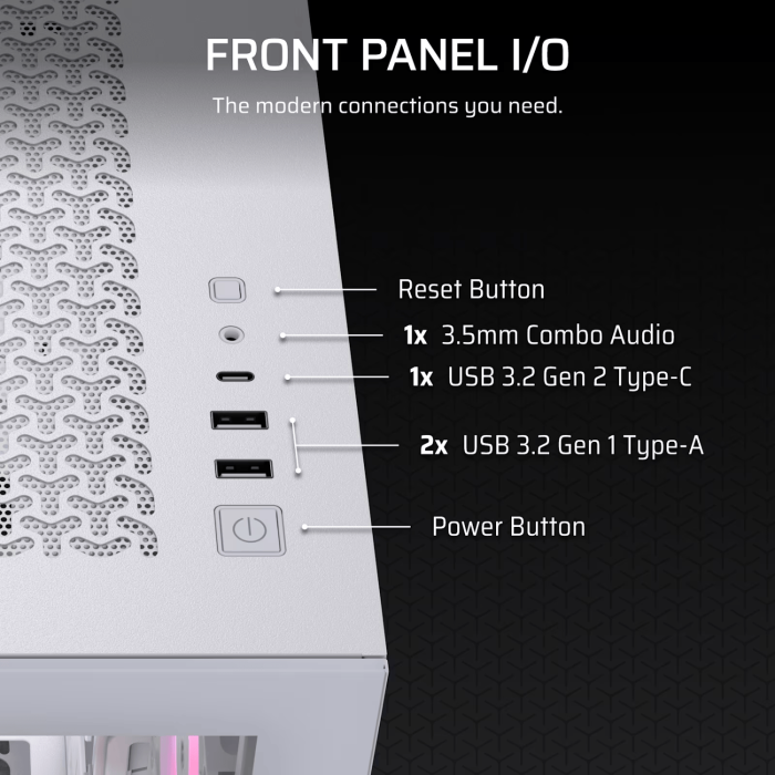 Corsair 3500X RS-R ARGB Mid-Tower PC Case – White - Image 4