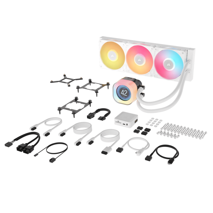 Corsair iCUE LINK TITAN 360 RX LCD Liquid CPU Cooler - White - Image 4