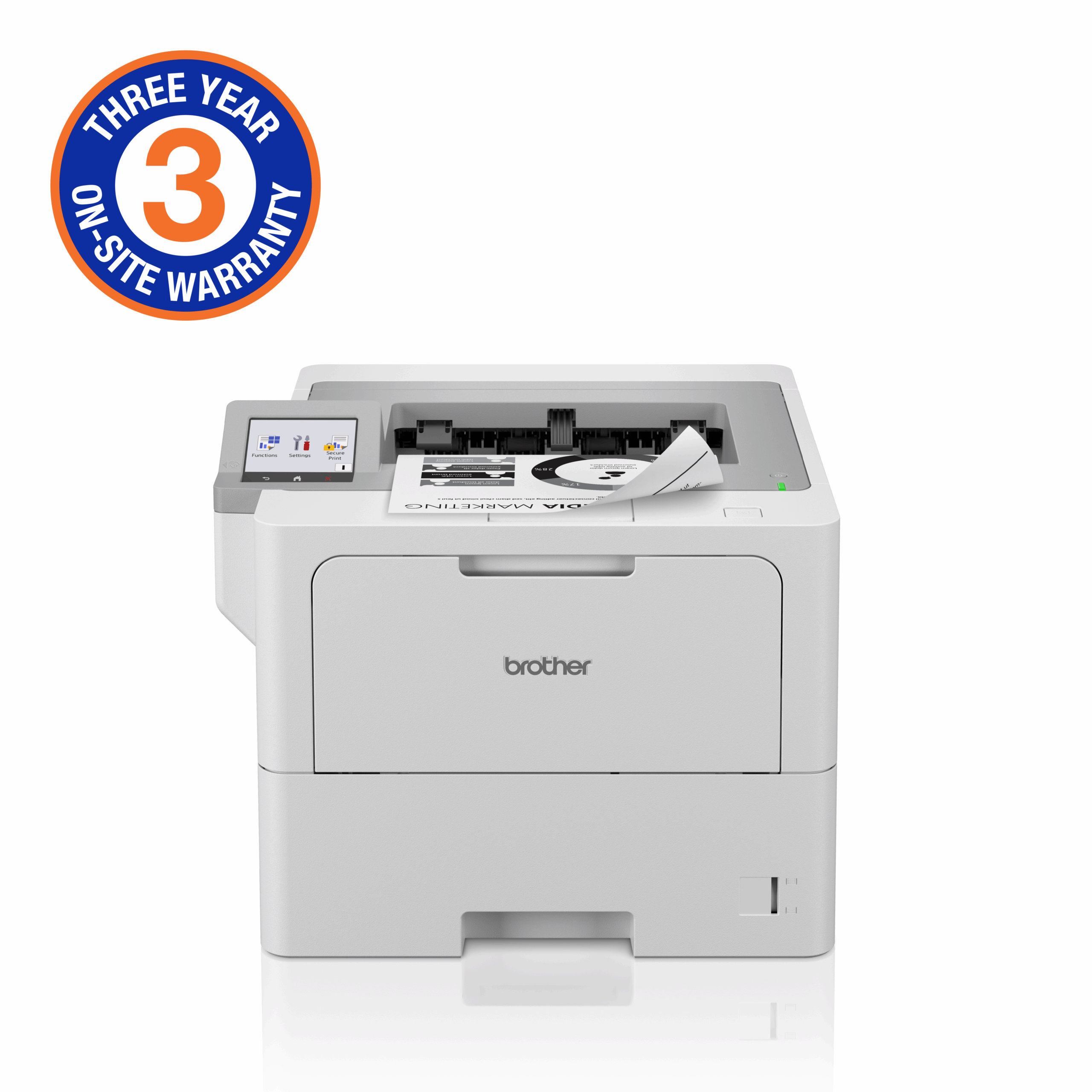 HL-L6410DN Brother High-Speed Monochrome Duplex Laser Printer with wired network capability (3YR onsite)